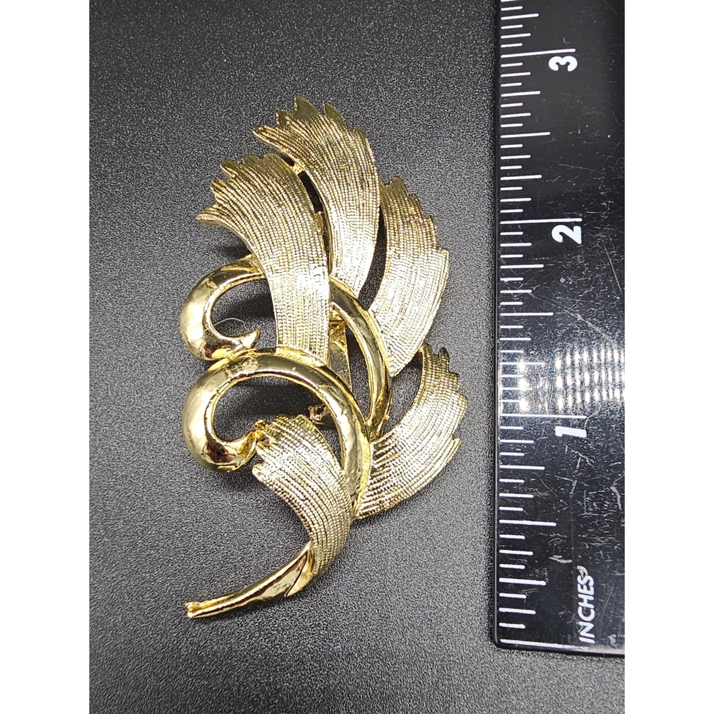 Golden Leaf Statement Brooch - image 3